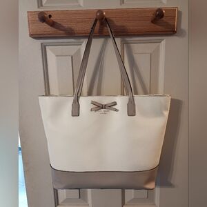 Kate Spade Cream and Tan Tote Bag
